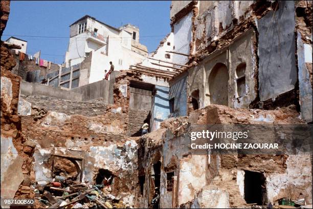 View of the Casbah dated 17 July 1989 showing the old city of Algiers where the old buildings are demolished. AFP PHOTO HOCINE