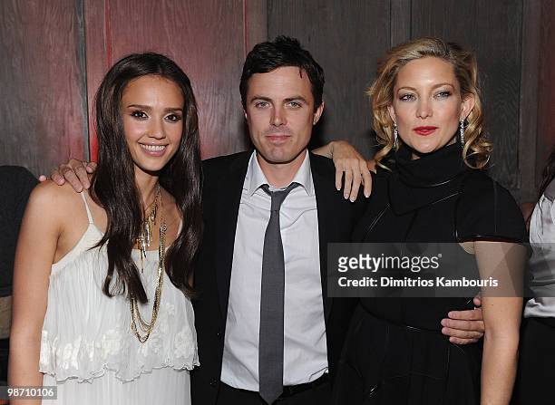 Jessica Alba, Casey Affleck and Kate Hudson attend the "The Killer Inside Me" premiere after party during the 9th Annual Tribeca Film Festival at...
