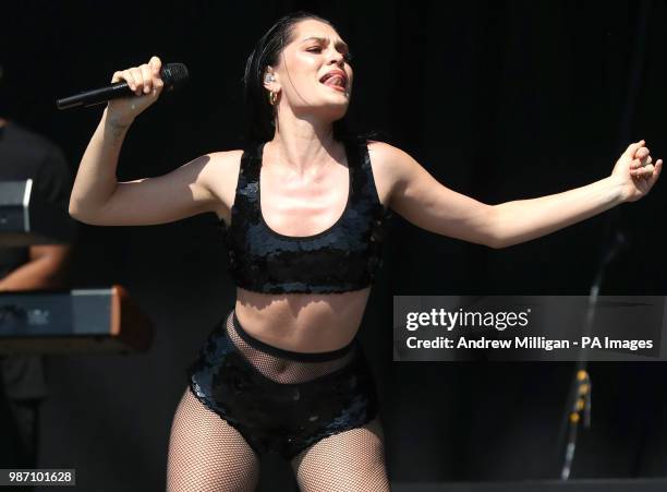 Jesse J performs on stage at the TRNSMT festival in Glasgow.