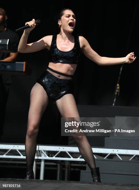 Jesse J performs on stage at the TRNSMT festival in Glasgow.