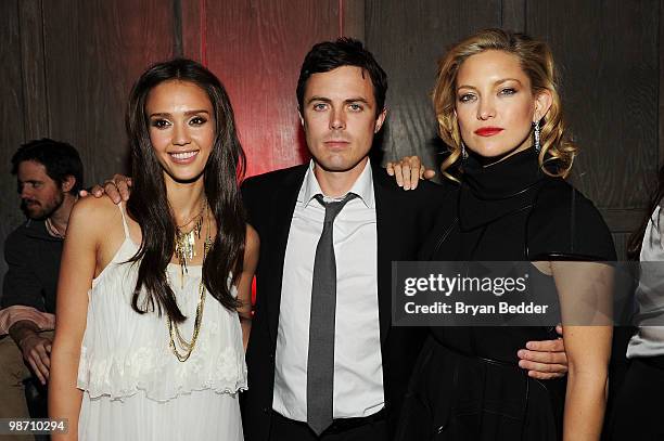 Actors Jessica Alba, Casey Affleck and Kate Hudson attend "The Killer Inside Me" after party during the 2010 Tribeca Film Festival at Avenue on April...