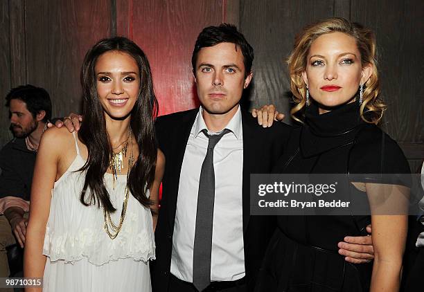 Actors Jessica Alba, Casey Affleck and Kate Hudson attend "The Killer Inside Me" after party during the 2010 Tribeca Film Festival at Avenue on April...