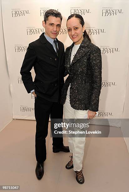 Designers Ruben Toledo and Isabel Toledo attend the Molly Ringwald book launch hosted by Swarovski CRYSTALLIZED at Swarovski CRYSTALLIZED Concept...