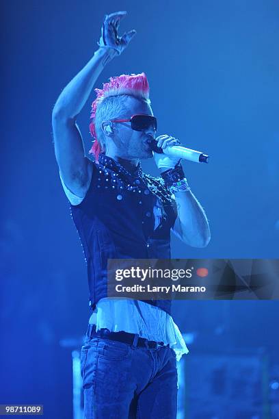 Jared Leto of 30 Seconds to Mars performs at Fillmore Miami Beach on April 27, 2010 in Miami Beach, Florida.