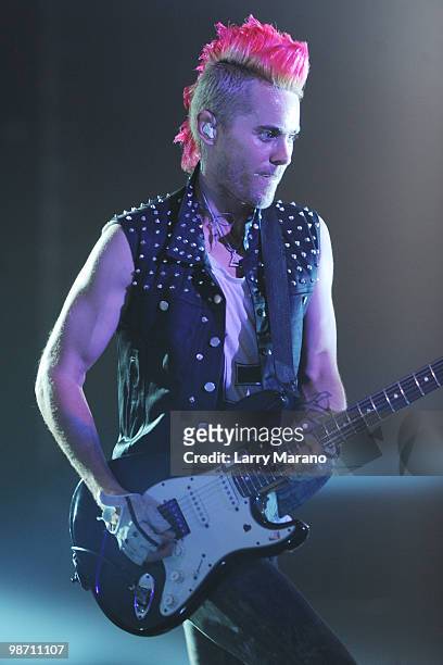 Jared Leto of 30 Seconds to Mars performs at Fillmore Miami Beach on April 27, 2010 in Miami Beach, Florida.
