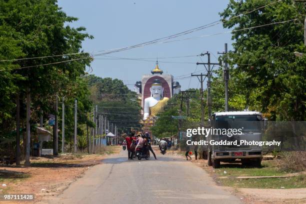 myanmar: kyaik pun pagoda in bago - bago stock pictures, royalty-free photos & images