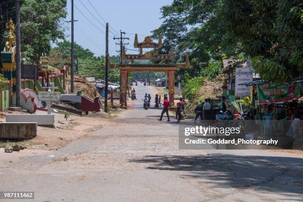 myanmar: kyaik pun pagoda in bago - bago stock pictures, royalty-free photos & images