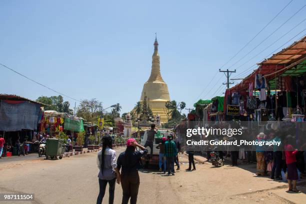 myanmar: shwemawdaw pagoda in bago - bago stock pictures, royalty-free photos & images