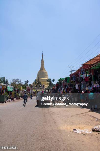 myanmar: shwemawdaw pagoda in bago - bago stock pictures, royalty-free photos & images