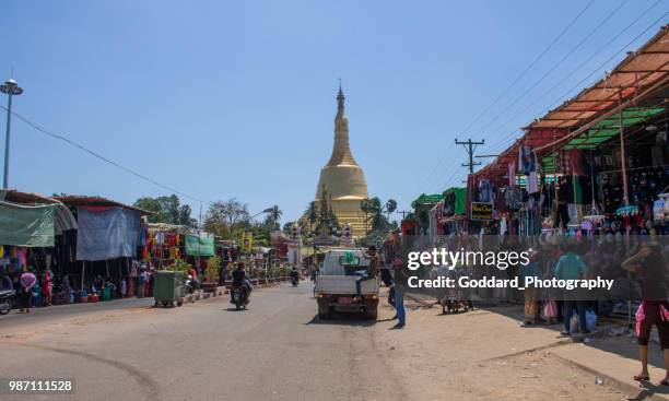 myanmar: shwemawdaw pagoda in bago - bago stock pictures, royalty-free photos & images