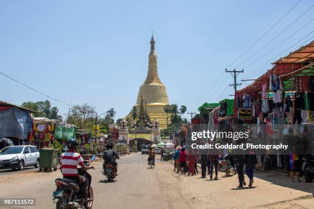 myanmar: shwemawdaw pagoda in bago - bago stock pictures, royalty-free photos & images