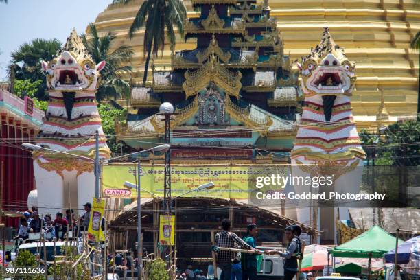 myanmar: shwemawdaw pagoda in bago - bago stock pictures, royalty-free photos & images