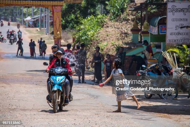 myanmar: thingyan water festival - bago stock pictures, royalty-free photos & images