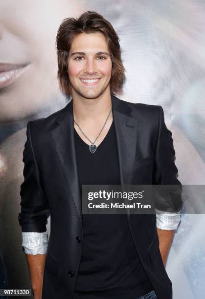 James Maslow arrives to the Eva Longoria Parker fragrance launch party for "Eva" held at Beso on April 27, 2010 in Hollywood, California.