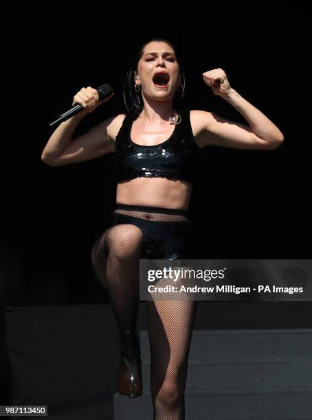 Jesse J performs on stage at the TRNSMT festival in Glasgow.