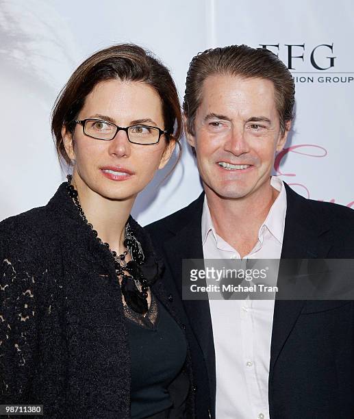 Kyle MacLachlan and wife, Desiree Gruber arrive to the Eva Longoria Parker fragrance launch party for "Eva" held at Beso on April 27, 2010 in...
