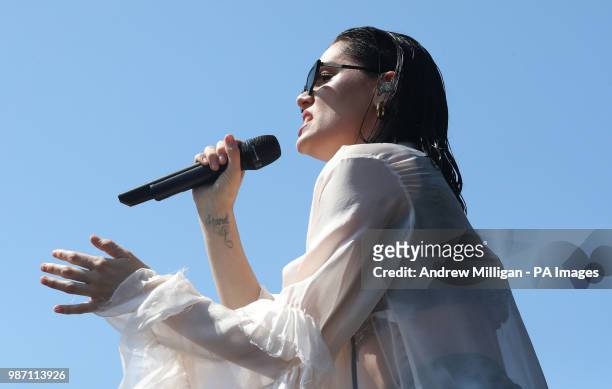 Jesse J performs on stage at the TRNSMT festival in Glasgow.