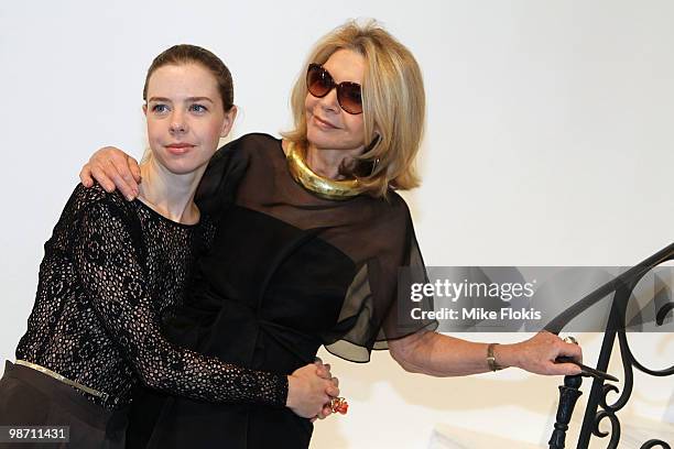 Bianca Spender and Carla Zampatti pose for a photo at the Carla Zampatti Summer Show on April 28, 2010 in Sydney, Australia.