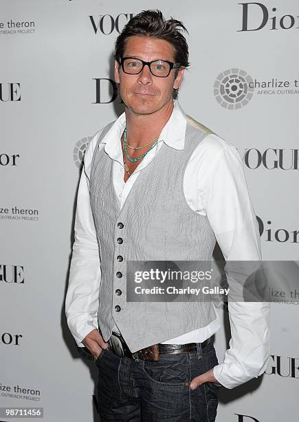 Actor Ty Pennington arrives at the Dior & Vogue celebration of The Charlize Theron Africa Outreach Project at Soho House on April 27, 2010 in West...