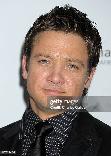 Actor Jeremy Renner arrives at the Dior & Vogue celebration of The Charlize Theron Africa Outreach Project at Soho House on April 27, 2010 in West...