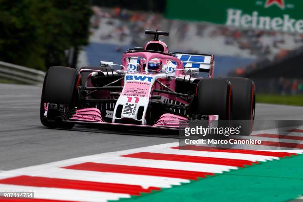 Sergio Perez of Mexico and Sahara Force India F1 Team on track during practice for the Formula One Grand Prix of Austria.