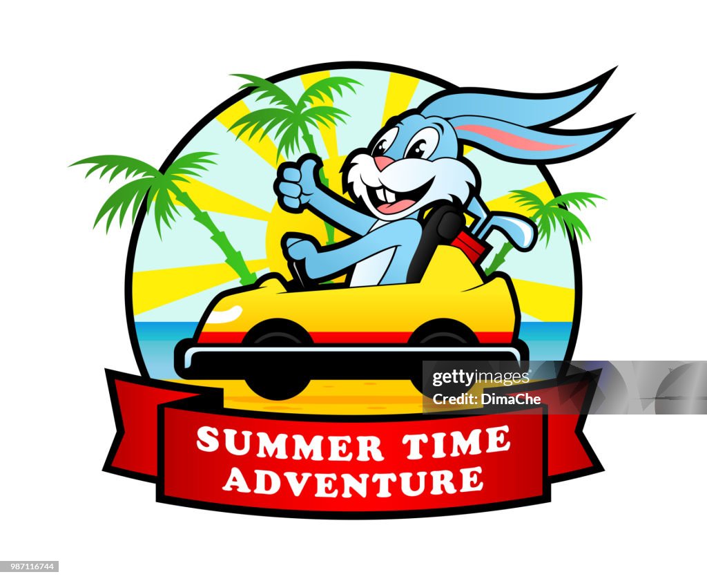 Cartoon Bunny Traveler Vector Emblem High-Res Vector Graphic - Getty Images