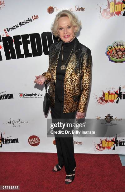 Actress Tippi Hedren attends the "Road To Freedom" Los Angeles premiere at the Egyptian Theatre on April 27, 2010 in Hollywood, California.