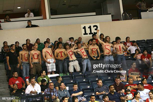 Fans of the Rio Grande Valley Vipers show their support as the Vipers play the Tulsa 66ers in Game Two of the 2010 NBA D-League Finals at the State...