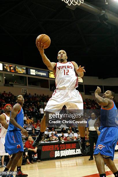 Will Conroy of the Rio Grande Valley Vipers shoots against the Tulsa 66ers in Game Two of the 2010 NBA D-League Finals at the State Farm Arena on...