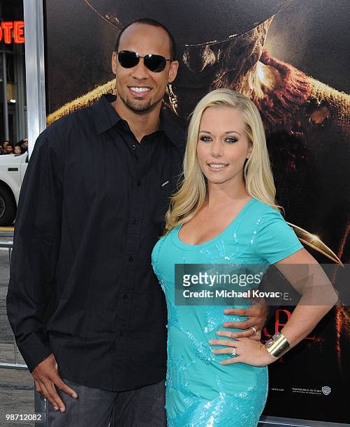 Playmate/actress Kendra Wilkinson and husband, American football player Hank Baskett attend the Los Angeles Premiere of 'A Nightmare On Elm Street'...