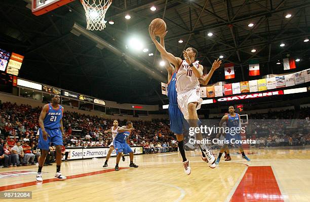 Jonathan Wallace of the Rio Grande Valley Vipers shoots against the Tulsa 66ers in Game Two of the 2010 NBA D-League Finals at the State Farm Arena...