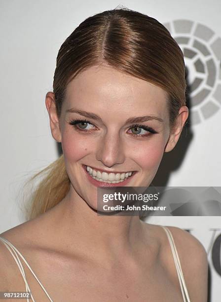 Actress Lydia Hearst arrives to the Charlize Theron Africa Outreach Project Dinner hosted by Dior and Vogue at Soho House on April 27, 2010 in West...