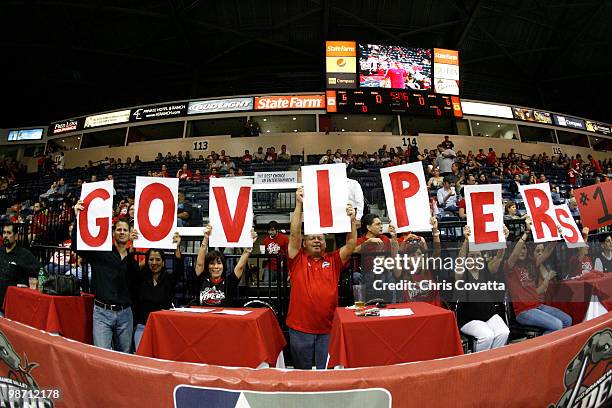 Fans of the Rio Grande Valley Vipers show their support before the Vipers play the Tulsa 66ers in Game Two of the 2010 NBA D-League Finals at the...