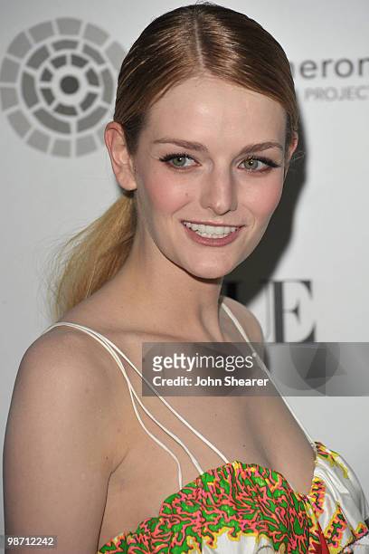 Actress Lydia Hearst arrives to the Charlize Theron Africa Outreach Project Dinner hosted by Dior and Vogue at Soho House on April 27, 2010 in West...