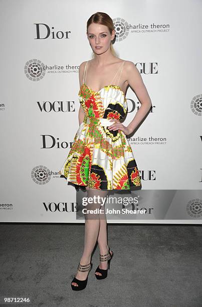 Actress Lydia Hearst arrives to the Charlize Theron Africa Outreach Project Dinner hosted by Dior and Vogue at Soho House on April 27, 2010 in West...