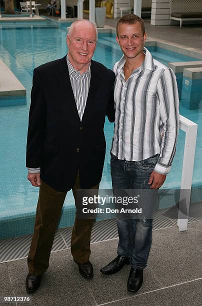 Ray Meagher and Luke Jacobz pose during the nominations announcement for the 52nd TV Week Logie Awards at The Ivy on March 29, 2010 in Sydney,...