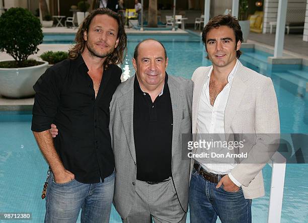 Martin Dingle-Wall, Roy Billing and Dustin Clare pose during the nominations announcement for the 52nd TV Week Logie Awards at The Ivy on March 29,...
