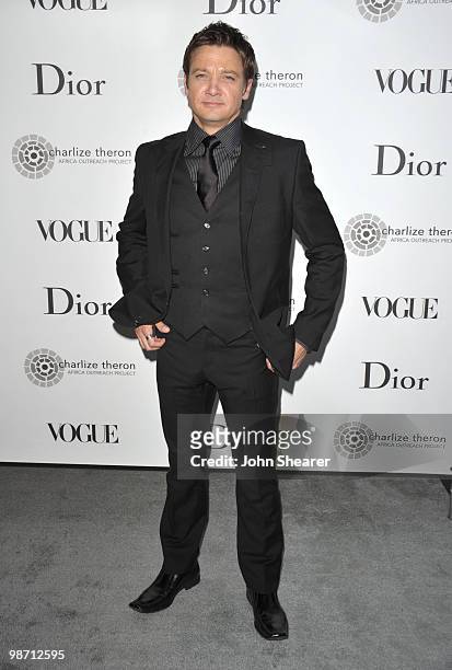 Actor Jeremy Renner arrives to the Charlize Theron Africa Outreach Project Dinner hosted by Dior and Vogue at Soho House on April 27, 2010 in West...