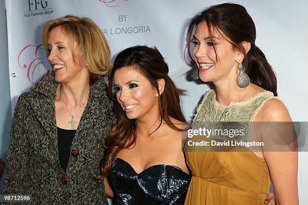 Actresses Felicity Huffman, Eva Longoria Parker and Teri Hatcher attend the launch of Longoria Parker's fragrance "Eva by Eva Longoria" at Beso on...