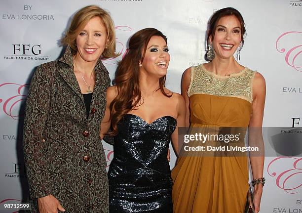 Actresses Felicity Huffman, Eva Longoria Parker and Teri Hatcher attend the launch of Longoria Parker's fragrance "Eva by Eva Longoria" at Beso on...