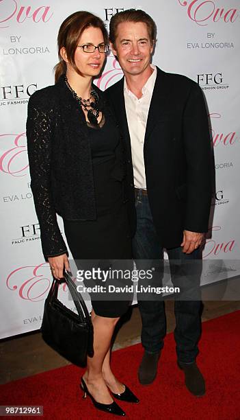 Actor Kyle MacLachlan and wife producer Desiree Gruber attend the launch of Eva Longoria Parker's fragrance "Eva by Eva Longoria" at Beso on April...