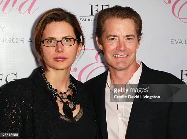 Actor Kyle MacLachlan and wife producer Desiree Gruber attend the launch of Eva Longoria Parker's fragrance "Eva by Eva Longoria" at Beso on April...