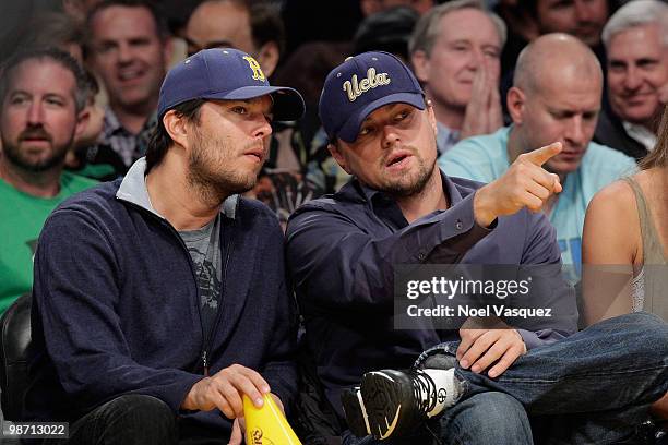 Leonardo DiCaprio attends a game between the Oklahoma City Thunder and the Los Angeles Lakers at Staples Center on April 27, 2010 in Los Angeles,...