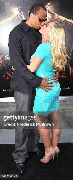 Actress Kendra Wilkinson and her husband attend the "Nightmare On Elm Street" film premiere at Grauman's Chinese Theatre on April 27, 2010 in Los...