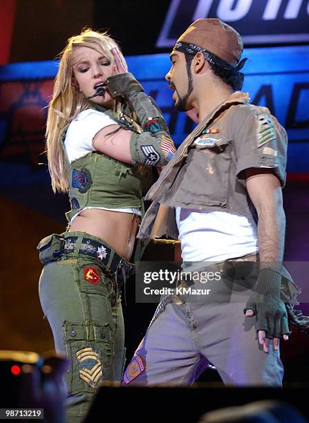 Britney Spears performs at the NBA All-Star Read to Achieve Celebration in Philadelphia, Saturday, February 9, 2002.