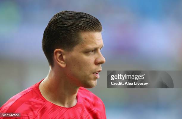 Wojciech Szczesny of Poland looks prior to the 2018 FIFA World Cup Russia group H match between Japan and Poland at Volgograd Arena on June 28, 2018...
