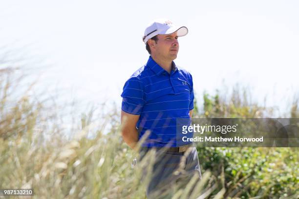 Winner of the English PGA Championship Matthew Cort looks on at Saunton Golf Club, West Course on June 29, 2018 in Braunton, England.