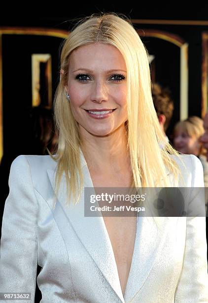 Actress Gwyneth Paltrow arrives at the "Iron Man 2" World Premiere at El Capitan Theatre on April 26, 2010 in Hollywood, California.