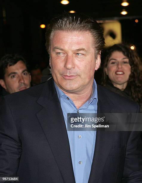 Actor Alec Baldwin attends the opening night of "Enron" on Broadway at the Broadhurst Theatre on April 27, 2010 in New York City.