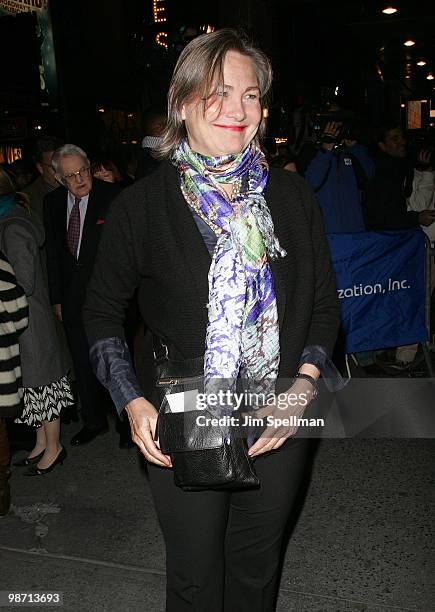 Actress Cherry Jones attends the opening night of "Enron" on Broadway at the Broadhurst Theatre on April 27, 2010 in New York City.